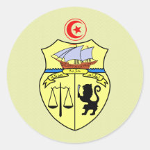 Tunisia Coat of Arms detail Round Sticker