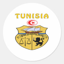 Tunisia Coat Of Arms Round Sticker