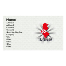 Tunisia Flag Map 2.0 Business Cards