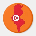 Tunisia flag map fridge magnet