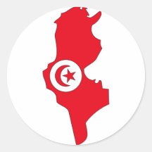 Tunisia flag map stickers