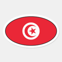 Tunisia Flag Oval Sticker