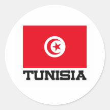 Tunisia Flag Round Stickers