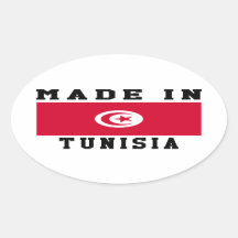Tunisia Made In Designs Oval Stickers