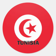 Tunisia Roundel quality Flag Round Stickers