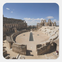 Tunisia, Tunisian Central Coast, El Jem, Roman 6 Square Stickers
