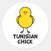 Tunisian Chick Round Stickers
