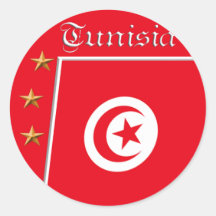 Tunisian flag rounded sticker