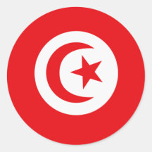 Tunisian Flag T-shirts and Gifts Round Stickers