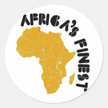 Tunisian Map Design Round Stickers