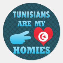 Tunisians are my Homies Round Stickers