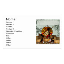 Turkey Acoustic Guitar Hay bale Thanksgiving Business Card Templates