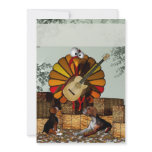 Turkey Acoustic Guitar Hay bale Thanksgiving Personalized Invitation