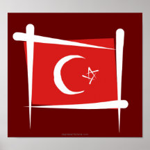 Turkey Brush Flag Print