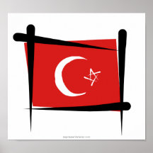 Turkey Brush Flag Print