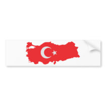 Turkey contour flag icon bumper stickers