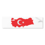 Turkey contour flag icon bumper stickers
