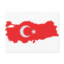 Turkey contour flag icon post cards