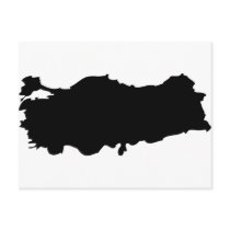 Turkey contour icon post card