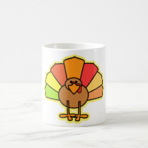 Turkey Cute Cartoon Thanksgiving Design Coffee Mugs