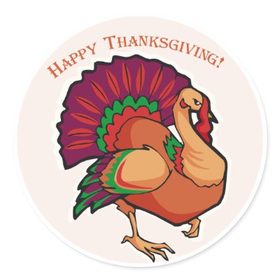 Turkey Decoration Round Stickers by ThanksgivingIdeas