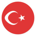 Turkey Fisheye Flag Sticker
