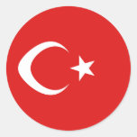 Turkey Fisheye Flag Sticker