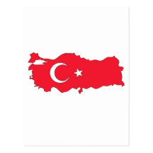 Turkey flag map post card