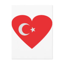 Turkey heart icon postcard