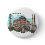 Turkey Istanbul Hagia Sophia (by St.K) Pinback Button
