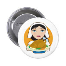 Turkey Pilgrim Pinback Button