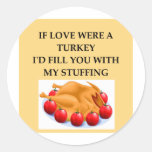 TURKEY stuffing lovers Round Stickers