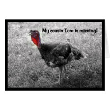 Turkey Thanksgiving Humour Cards