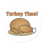 Turkey Time Thanksgiving Sticker