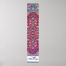 Turkey,Turkish,Textile,Cloth,Rug Pattern Muted Red Posters