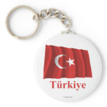 Turkey Waving Flag with Name in Turkish keychains