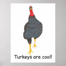 Turkeys are cool, pointillism custom posters