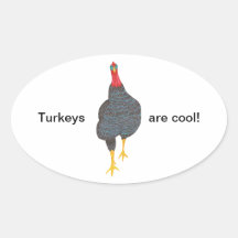Turkeys are cool, pointillism Oval Stickers