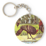 Turkeys by the Water Vintage Thanksgiving Key Chains