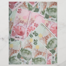 Turkish Money Background Personalized Flyer