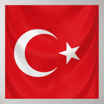 turkish national flag, square poster