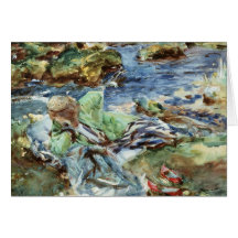 Turkish Woman by a Stream Card