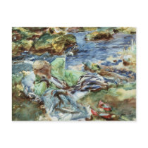 Turkish Woman by a Stream Postcards