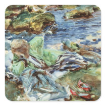 Turkish Woman by a Stream Stickers