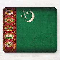 Turkmenistan Flag Distressed Mousepad