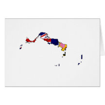 Turks And Caicos flag map Card