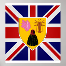 Turks And Caicos High quality Flag Print