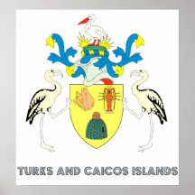Turks and caicos islands coat of arms poster