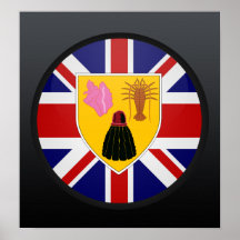 Turks And Caicos quality Flag Circle Print