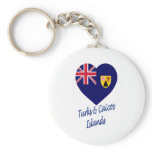 Turks & Caicos Islands Flag Heart keychains
